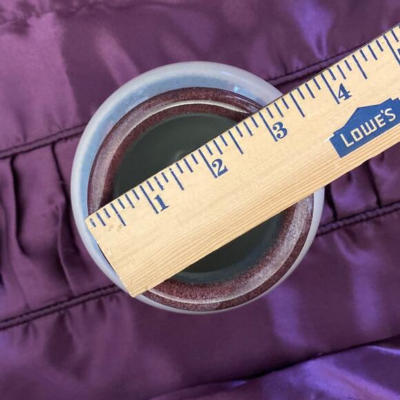 Porcelain Vase Signed Marked KJ Pottery Purple/Red Blue Cream Crazing Vintage - Picture 10 of 13